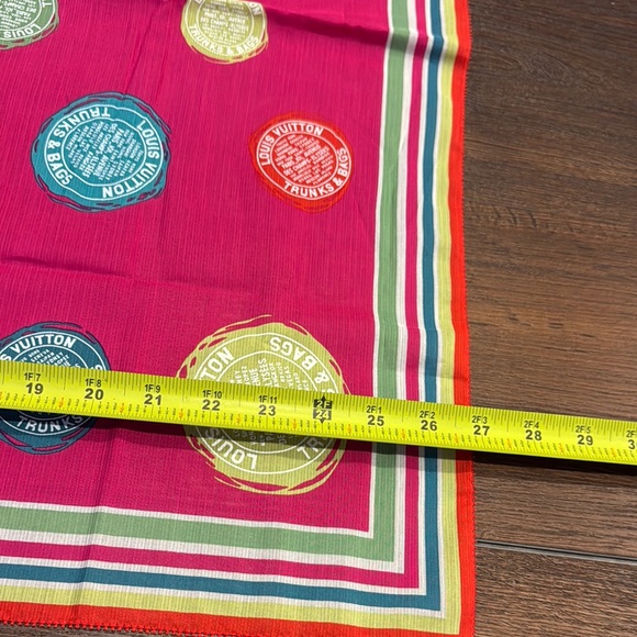 Louis Vuitton Cotton & Silk Trunks & Bags Multicolor Square Scarf with Box. - Picture 7 of 12